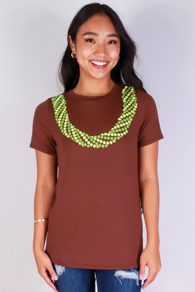 Jeans Warehouse Hawaii - S/S SCREEN - MOKIHANA LEI TEE | By LUZ