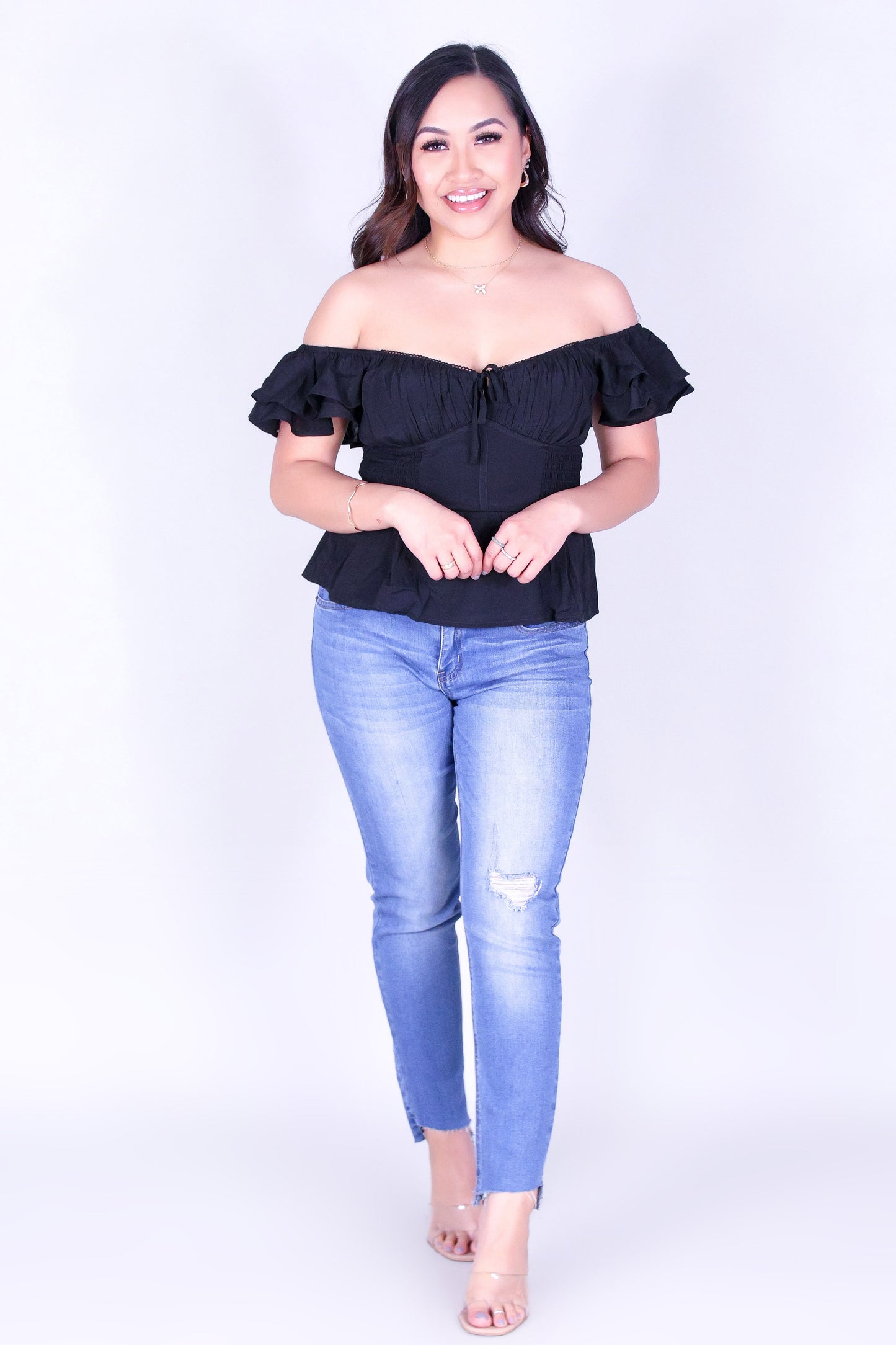PRETTY IN RUFFLES TOP