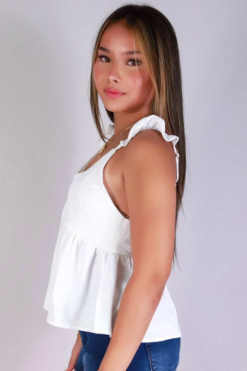 Jeans Warehouse Hawaii - TANK SOLID WOVEN DRESSY TOPS - IN MY FEELINGS TOP | By TIMING