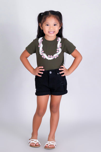 2 PIKAKE LOKELANI OVERSIZED LEI TEE | KIDS SIZE 2-16