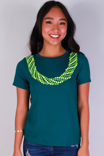 Jeans Warehouse Hawaii - S/S SCREEN - MOKIHANA LEI TEE | By LUZ