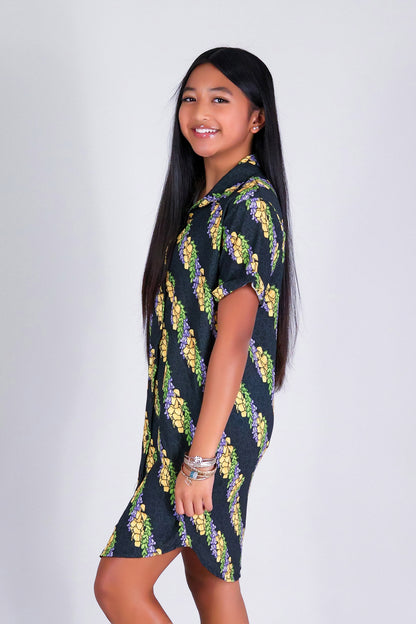 TWISTED LEI BUTTON DOWN DRESS | KIDS SIZE 2-16