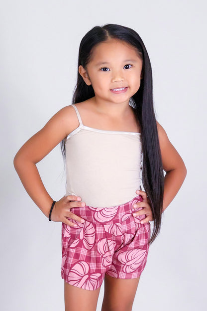 ANTHURIUM PALAKA PLEATED SHORTS | KIDS SIZE 2-16