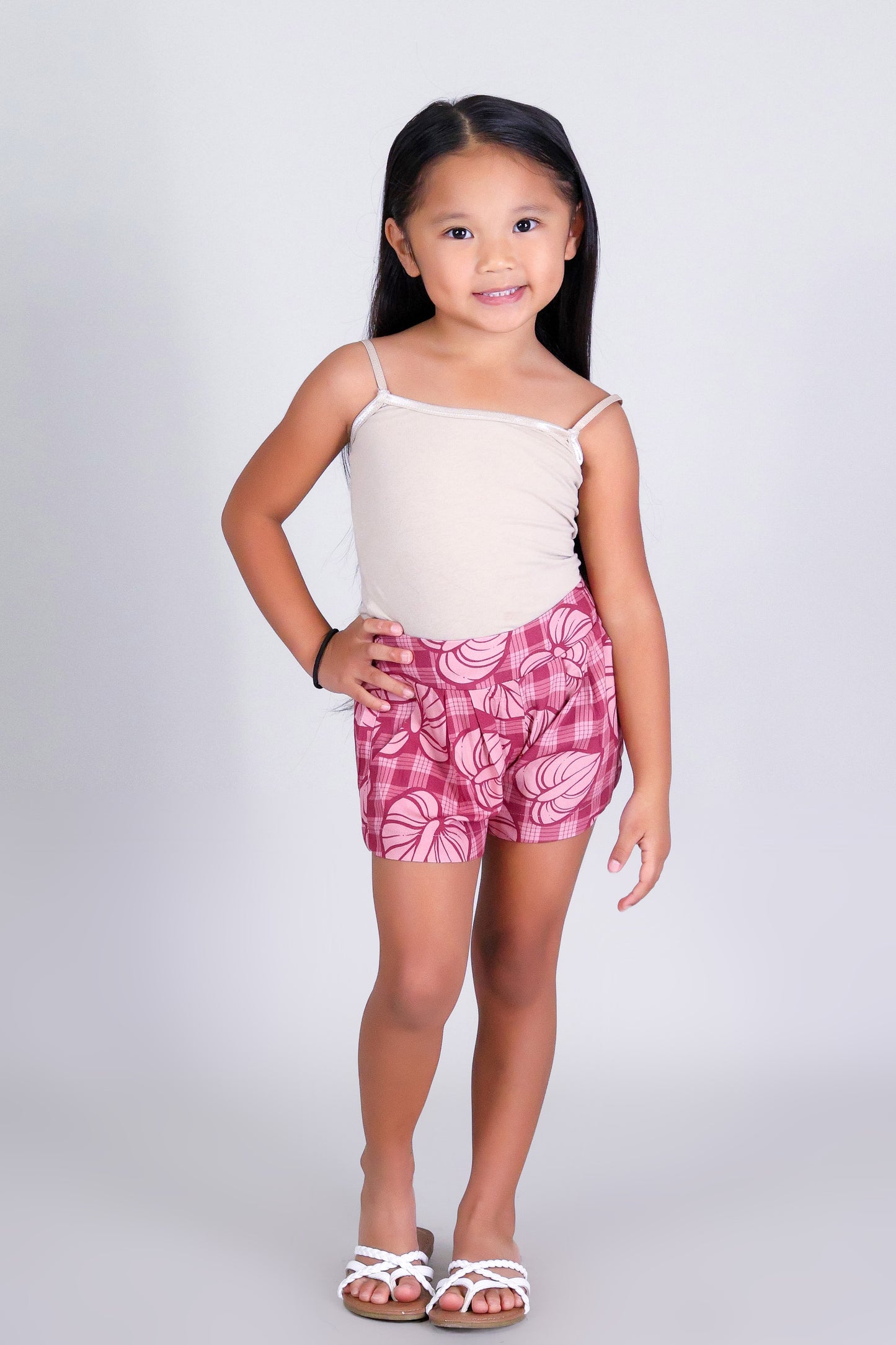 ANTHURIUM PALAKA PLEATED SHORTS | KIDS SIZE 2-16