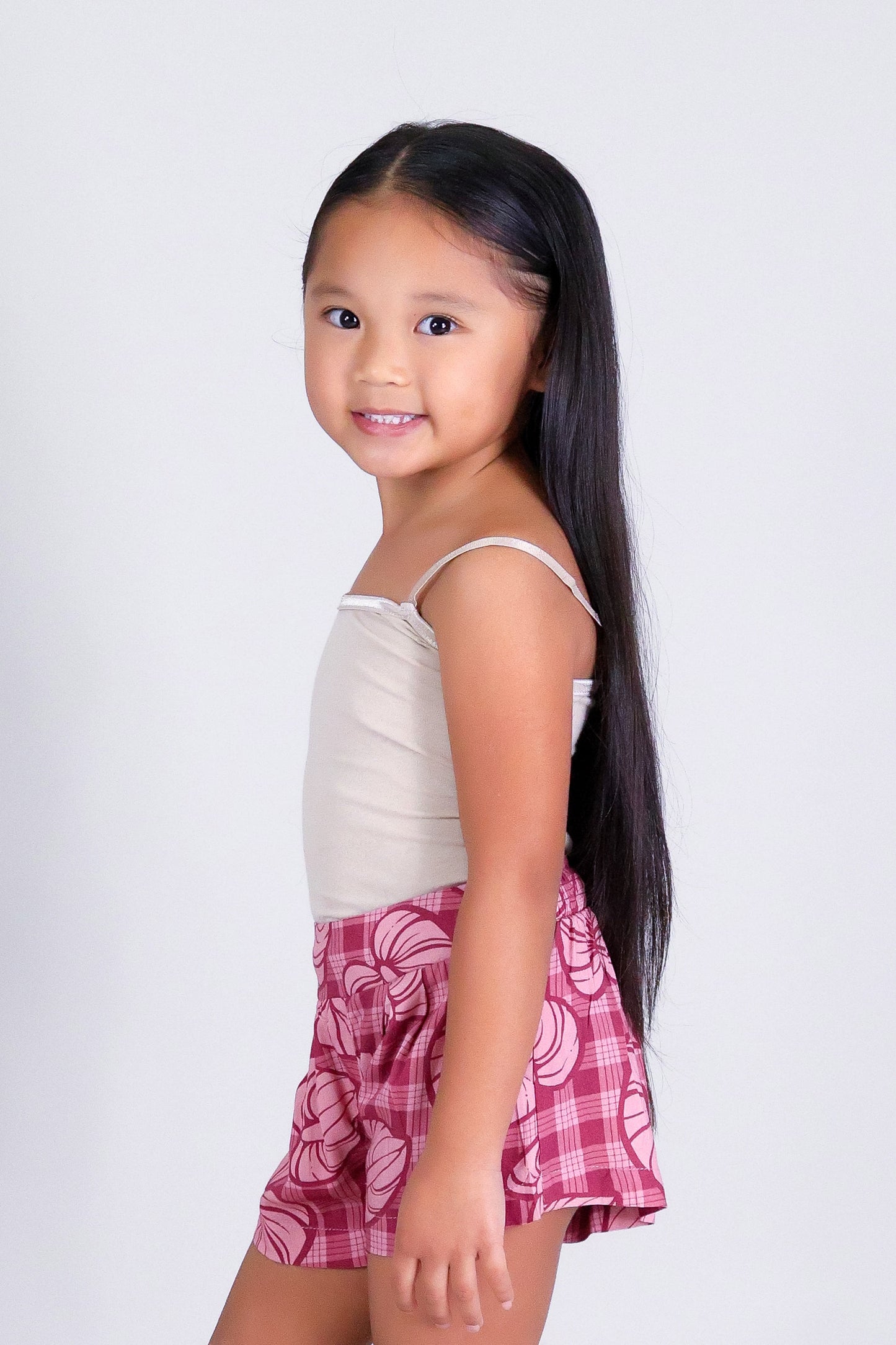 ANTHURIUM PALAKA PLEATED SHORTS | KIDS SIZE 2-16