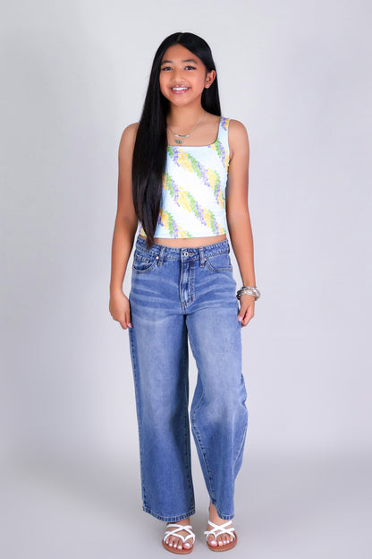 TWISTED LEI SQUARE NECK TOP | KIDS SIZE 2-16