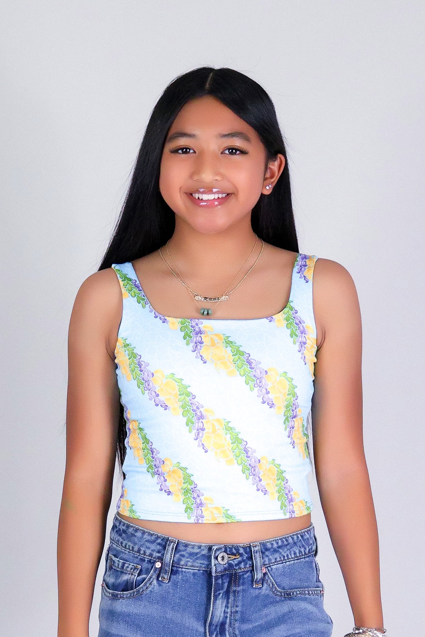 TWISTED LEI SQUARE NECK TOP | KIDS SIZE 2-16
