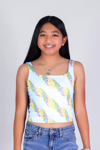 TWISTED LEI SQUARE NECK TOP | KIDS SIZE 2-16