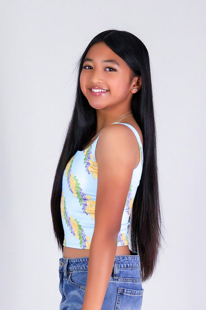 TWISTED LEI SQUARE NECK TOP | KIDS SIZE 2-16