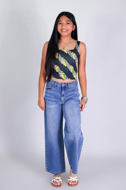 TWISTED LEI SQUARE NECK TOP | KIDS SIZE 2-16