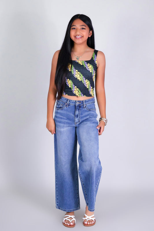 TWISTED LEI SQUARE NECK TOP | KIDS SIZE 2-16