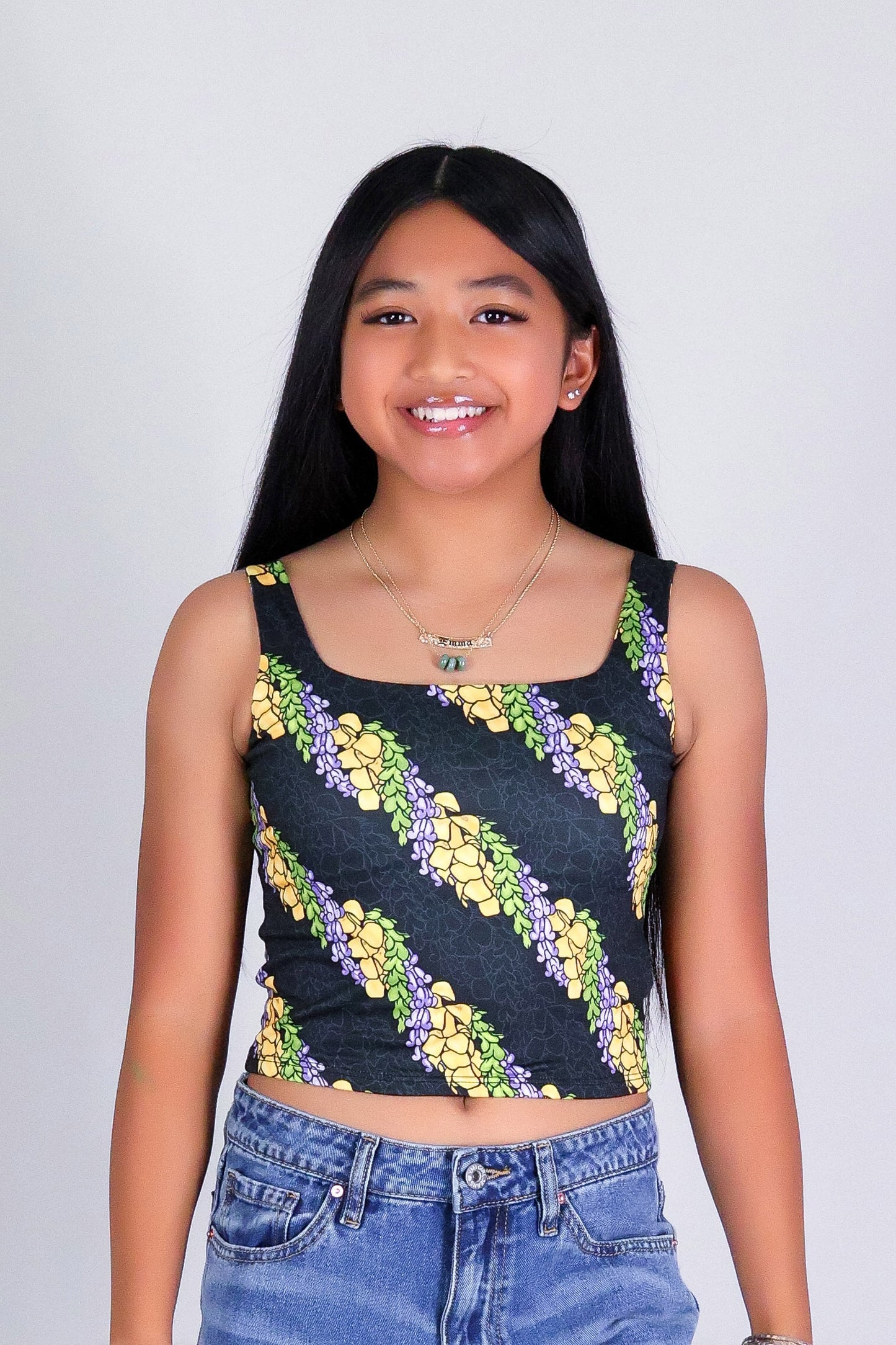 TWISTED LEI SQUARE NECK TOP | KIDS SIZE 2-16