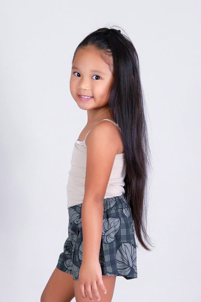ANTHURIUM PALAKA PLEATED SHORTS | KIDS SIZE 2-16