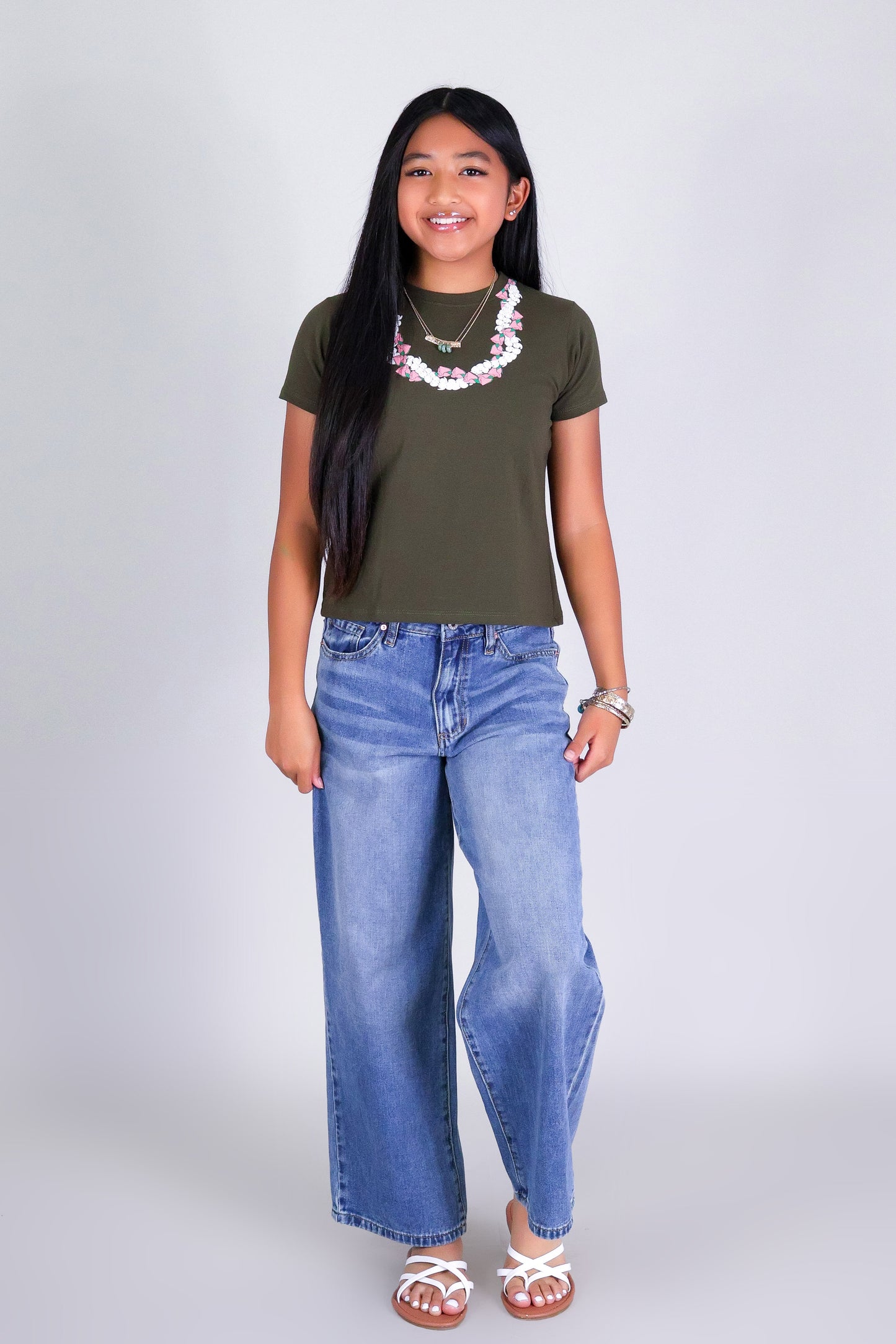 2 PIKAKE LOKELANI OVERSIZED LEI TEE | KIDS SIZE 2-16