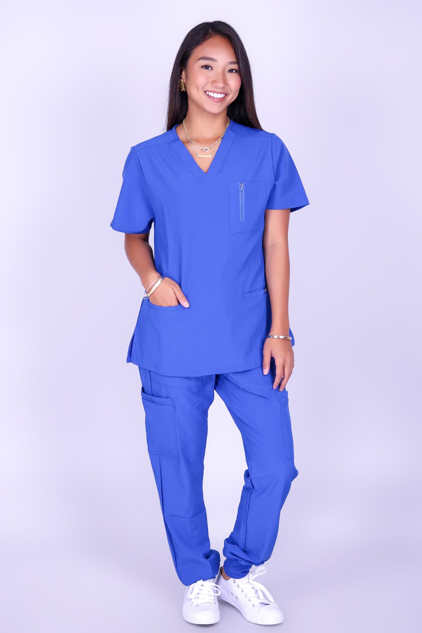 BE PATIENT WITH ME SCRUB TOP