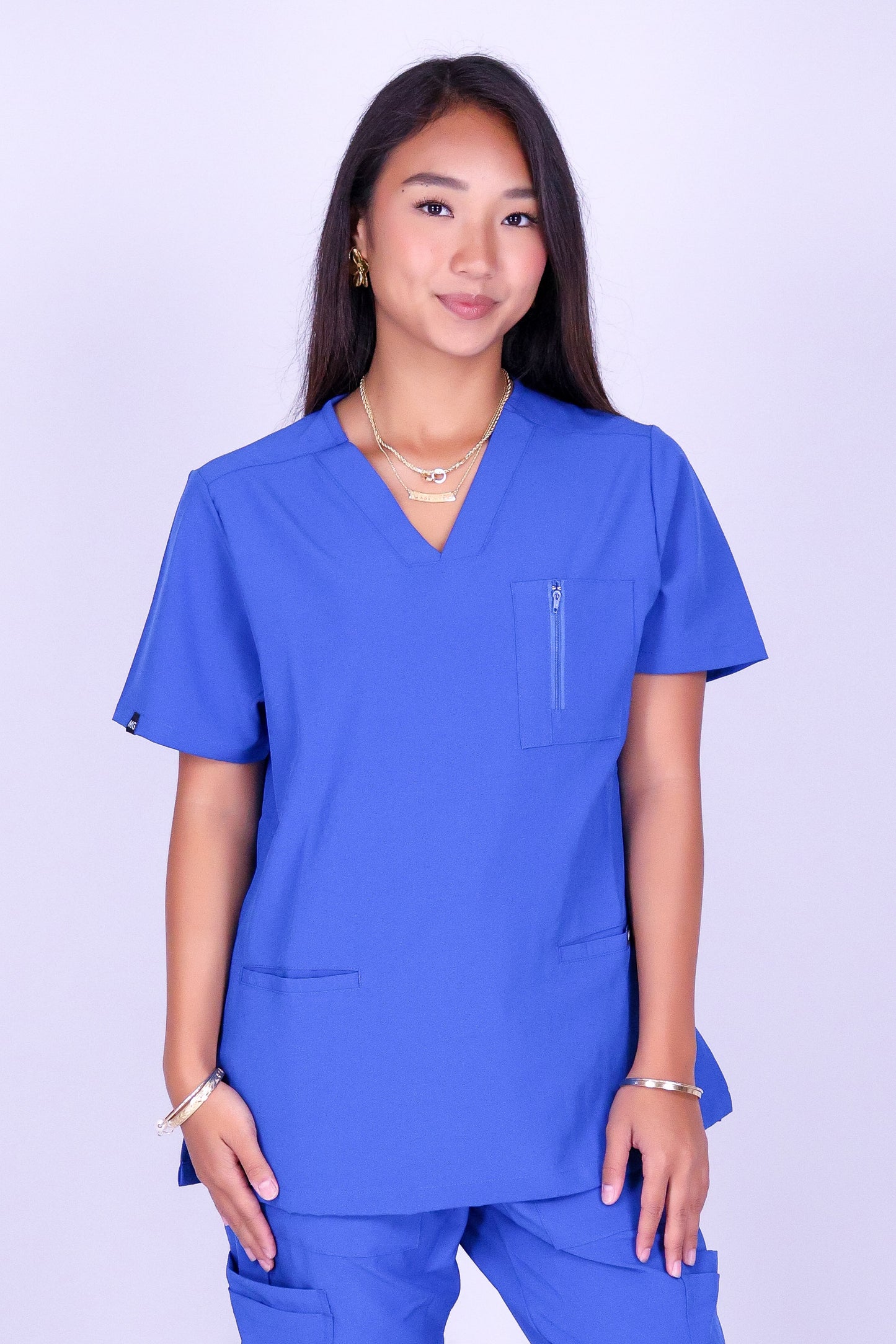 BE PATIENT WITH ME SCRUB TOP