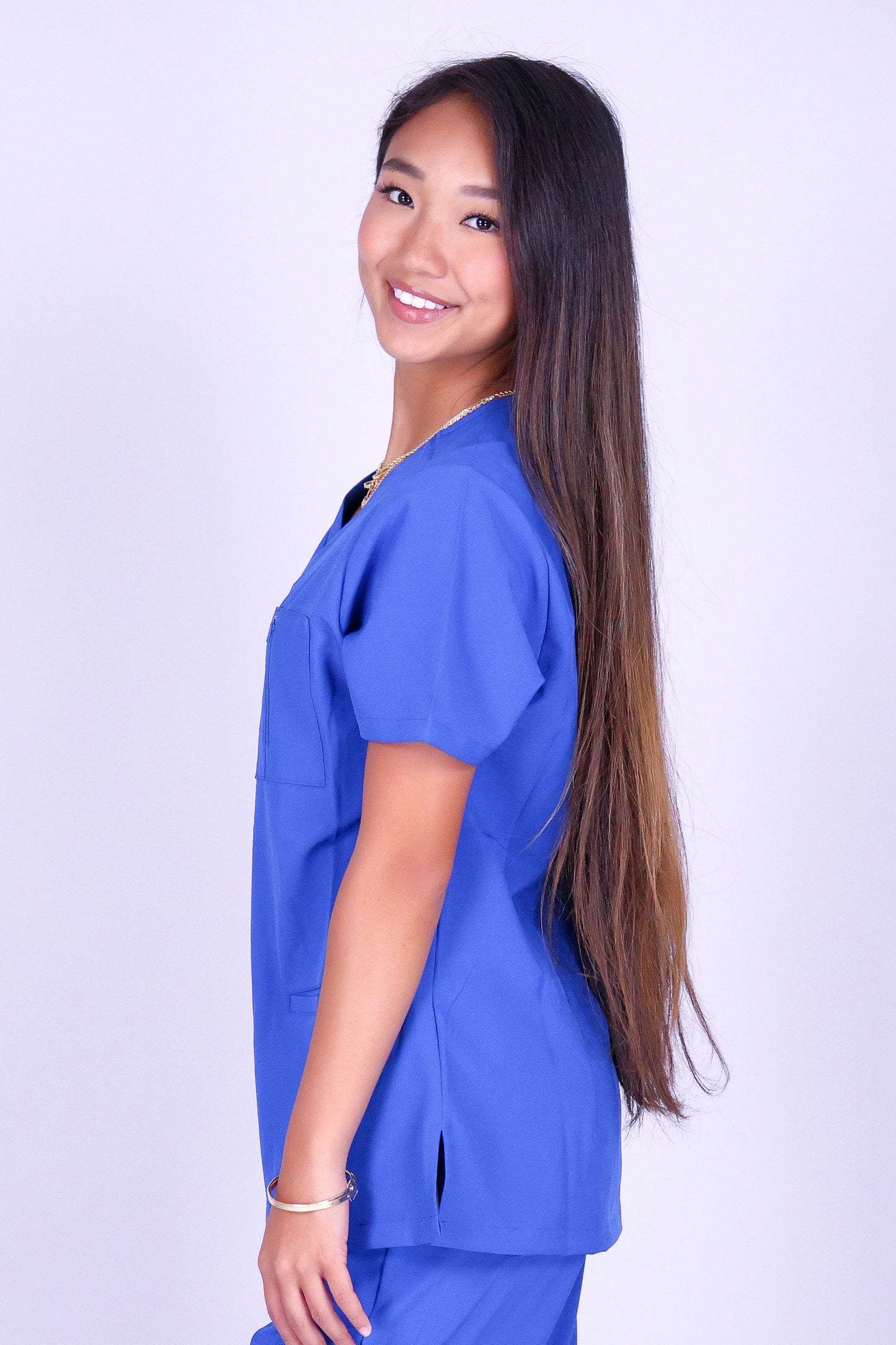 BE PATIENT WITH ME SCRUB TOP