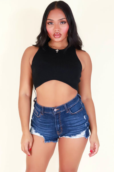 Jeans Warehouse Hawaii - SOLID TANKS/ TUBES - BAD VIBES CROP TOP | By Detour Apparel Inc.