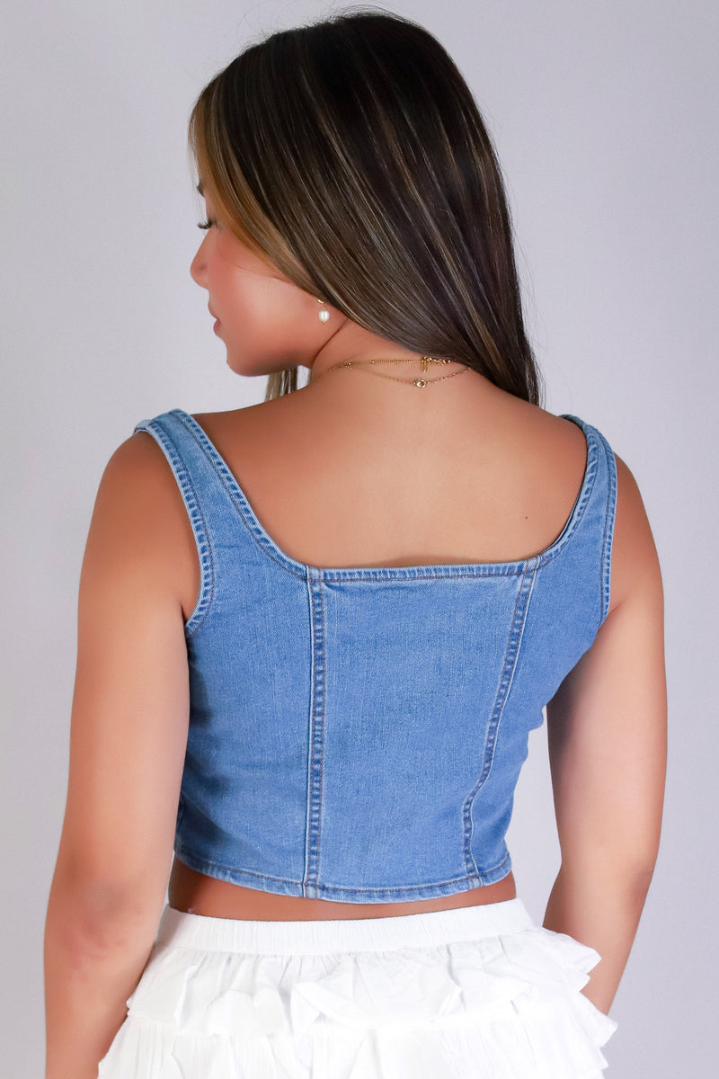 Jeans Warehouse Hawaii - TANK SOLID WOVEN CASUAL TOPS - DENIM DESIRES TOP | By ULTIMATE OFFPRICE