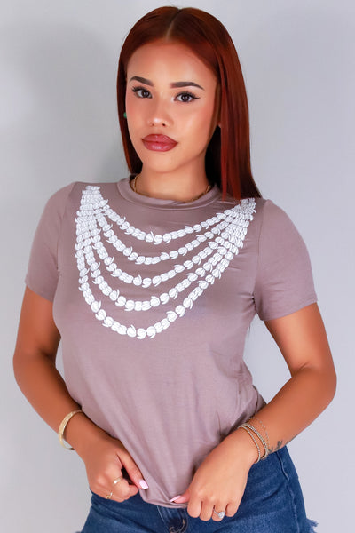 Jeans Warehouse Hawaii - S/S SCREEN - 5 STRAND PIKAKE LEI TEE | By LUZ