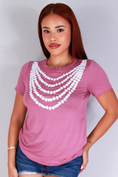 Jeans Warehouse Hawaii - S/S SCREEN - 5 STRAND PIKAKE LEI TEE | By LUZ