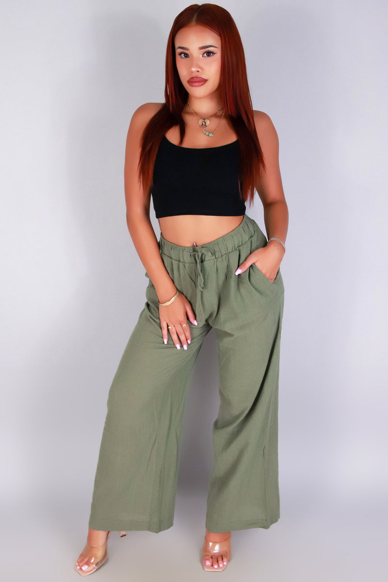 Jeans Warehouse Hawaii - SOLID WOVEN PANTS - DRIFT AWAY PANTS | By AMBIANCE APPAREL