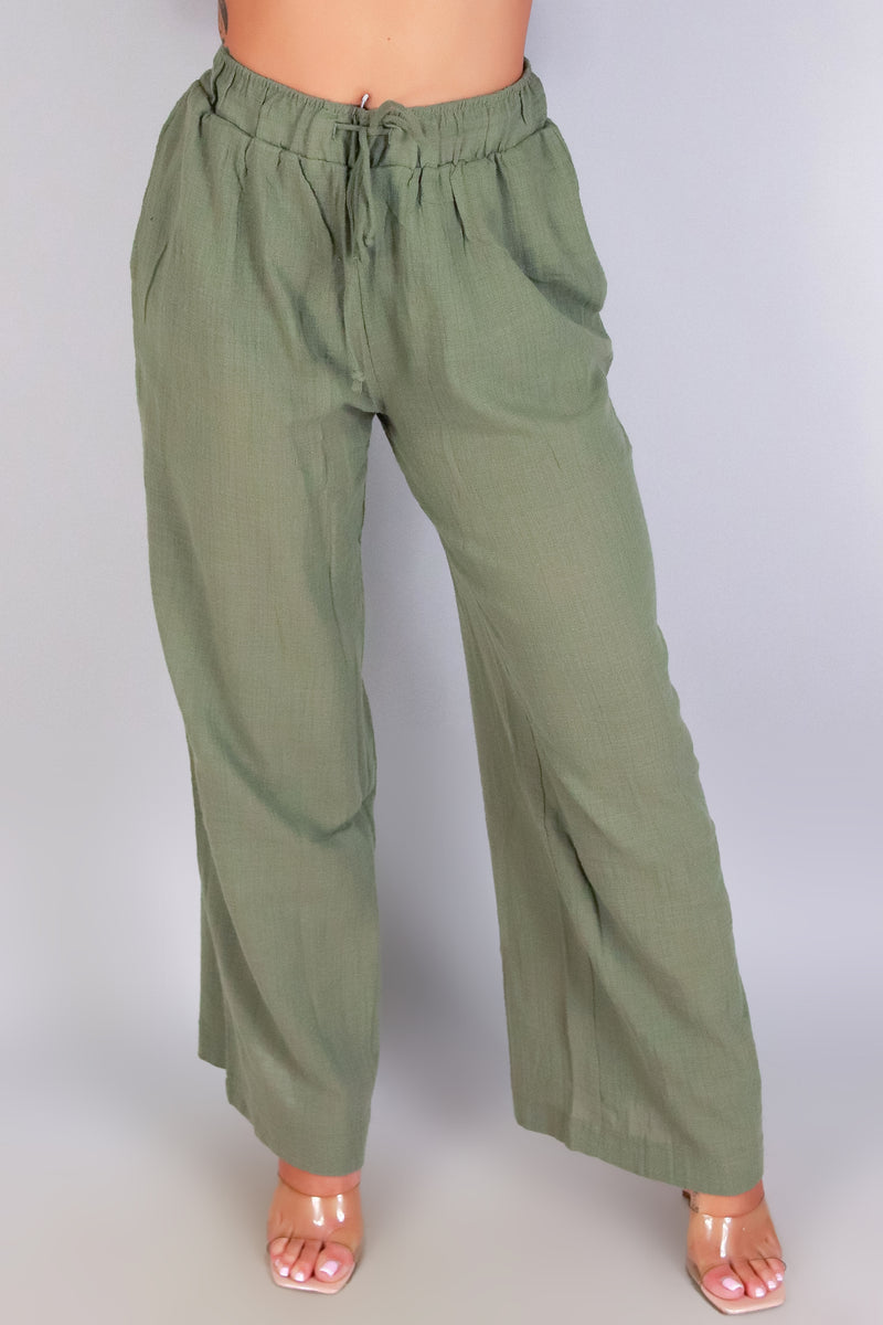 Jeans Warehouse Hawaii - SOLID WOVEN PANTS - DRIFT AWAY PANTS | By AMBIANCE APPAREL