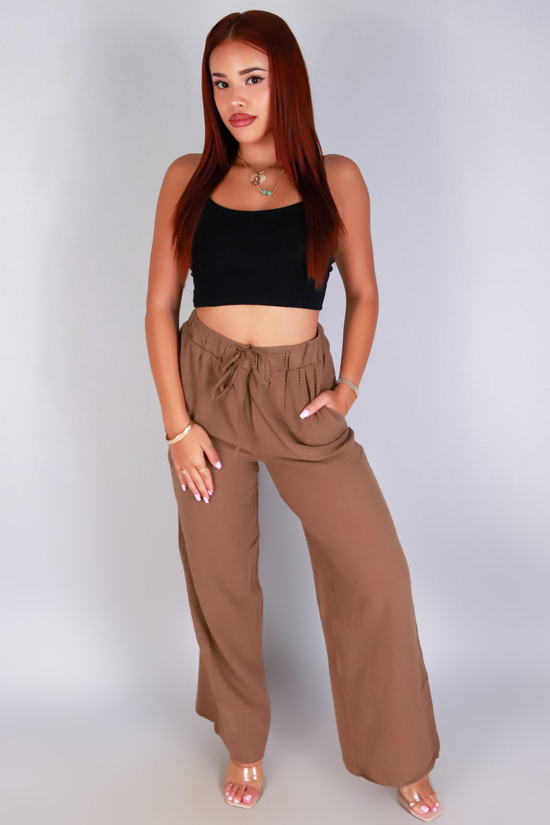 Jeans Warehouse Hawaii - SOLID WOVEN PANTS - DRIFT AWAY PANTS | By AMBIANCE APPAREL