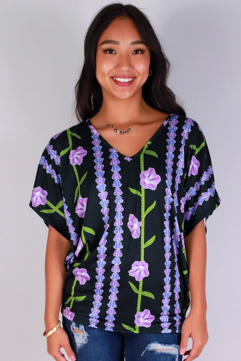 Jeans Warehouse Hawaii - SS PRINT - POHUEHUE DOLMAN TOP | By LUZ