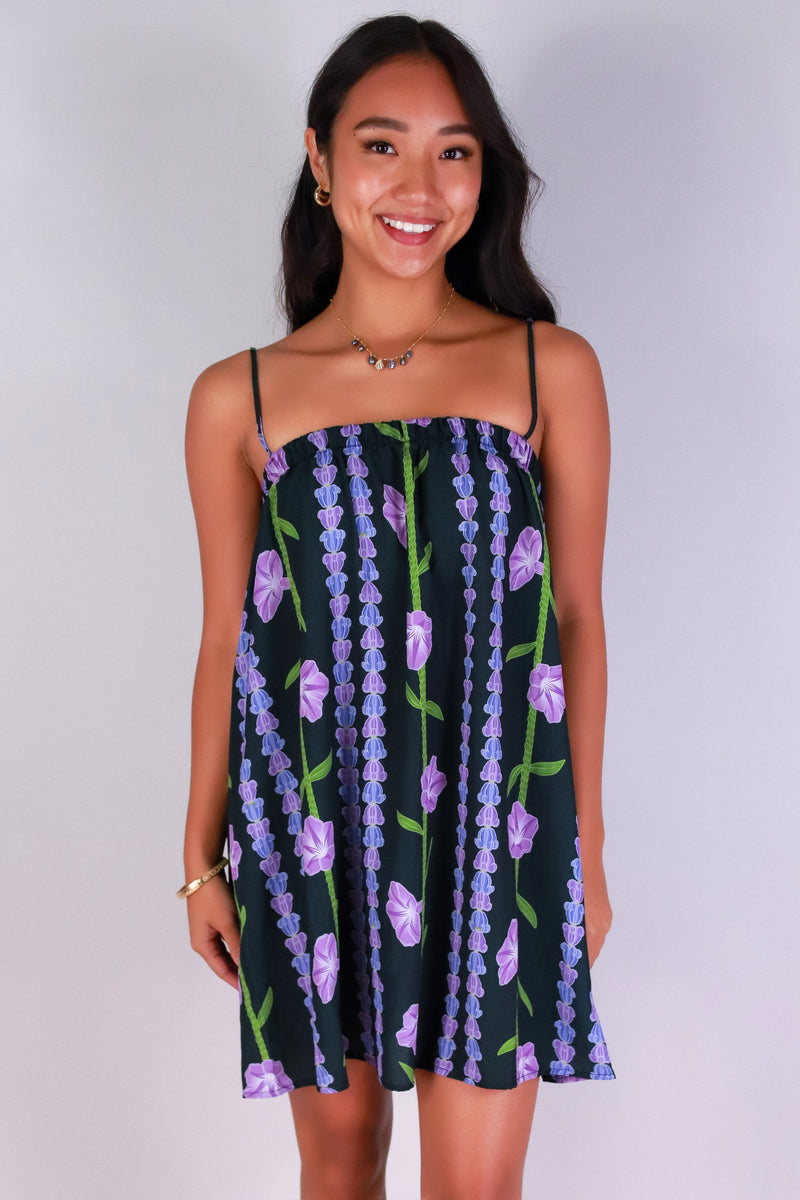 Jeans Warehouse Hawaii - S/L SHORT PRINT DRESSES - POHUEHUE DRESS | By LUZ