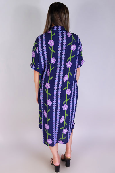Jeans Warehouse Hawaii - SLEEVE SHORT PRINT DRESSES - POHUEHUE BUTTON DOWN DRESS | By LUZ