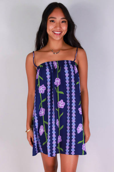 Jeans Warehouse Hawaii - S/L SHORT PRINT DRESSES - POHUEHUE DRESS | By LUZ