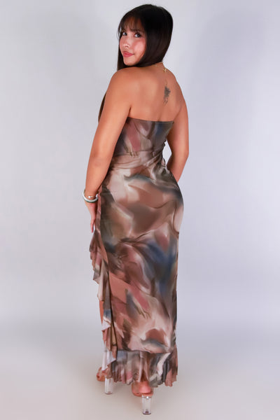 Jeans Warehouse Hawaii - TUBE LONG PRINT DRESSES - BARELY BLOOM TUBE DRESS | By PAPERMOON/ B_ENVIED