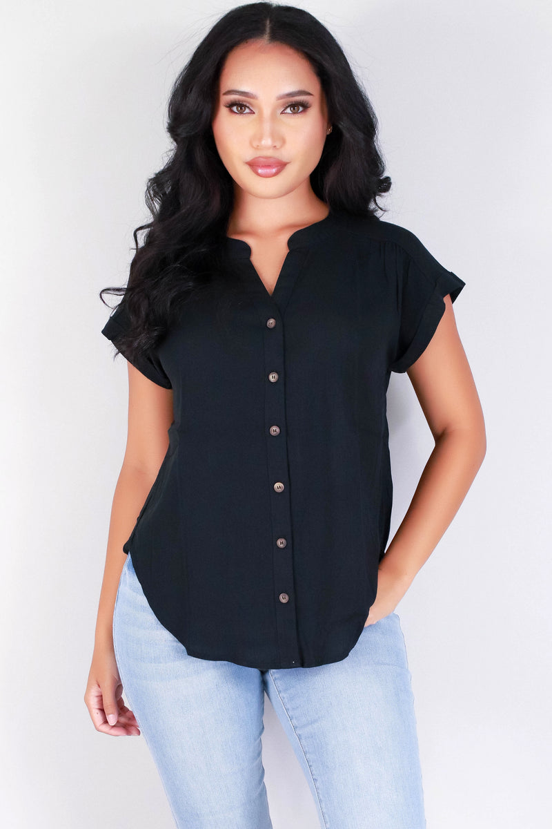 Jeans Warehouse Hawaii - S/S SOLID WOVEN CASUAL TOPS - SWEET ESCAPE TOP | By MINE FASHION