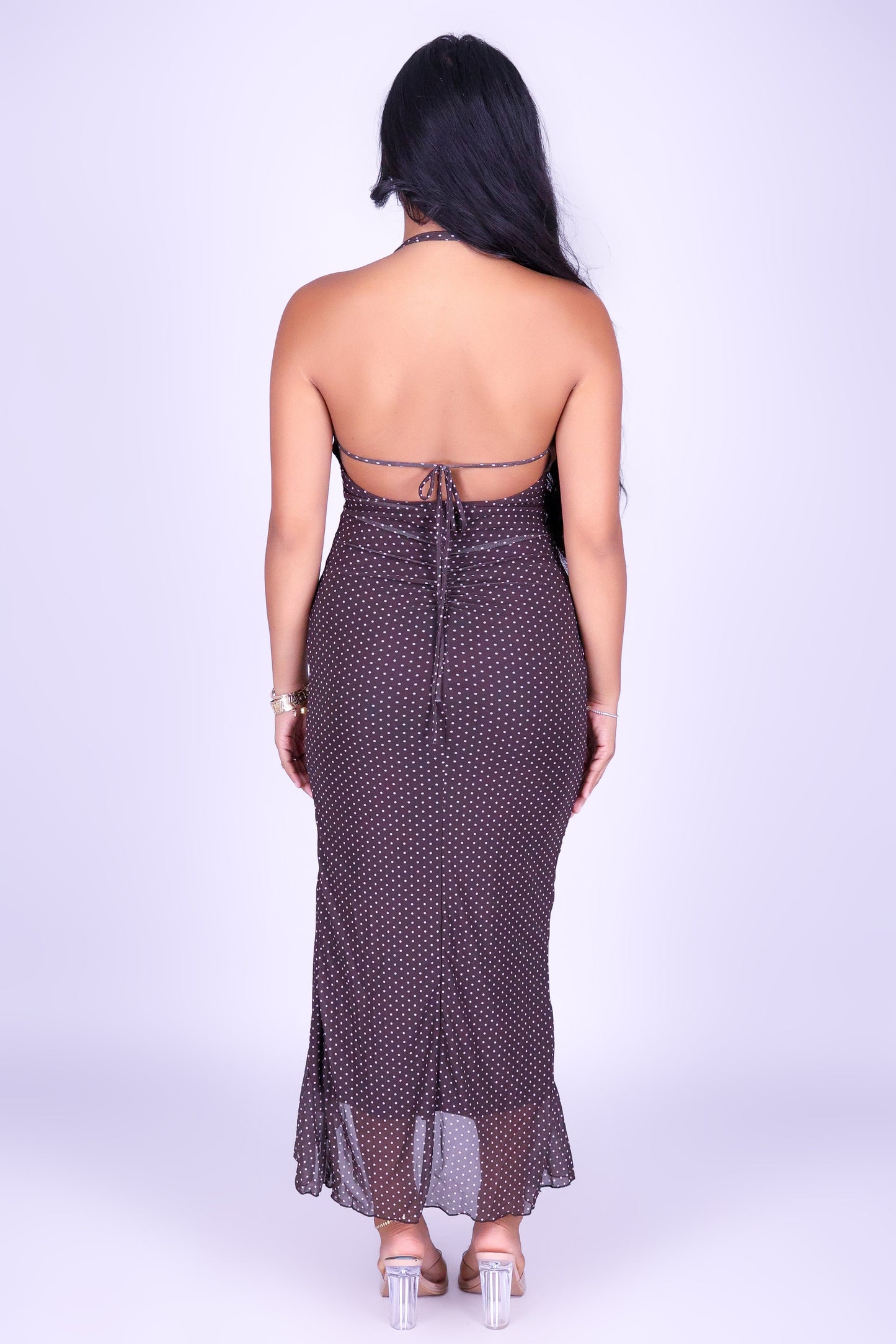 NIGHT SPELL HALTER MAXI DRESS