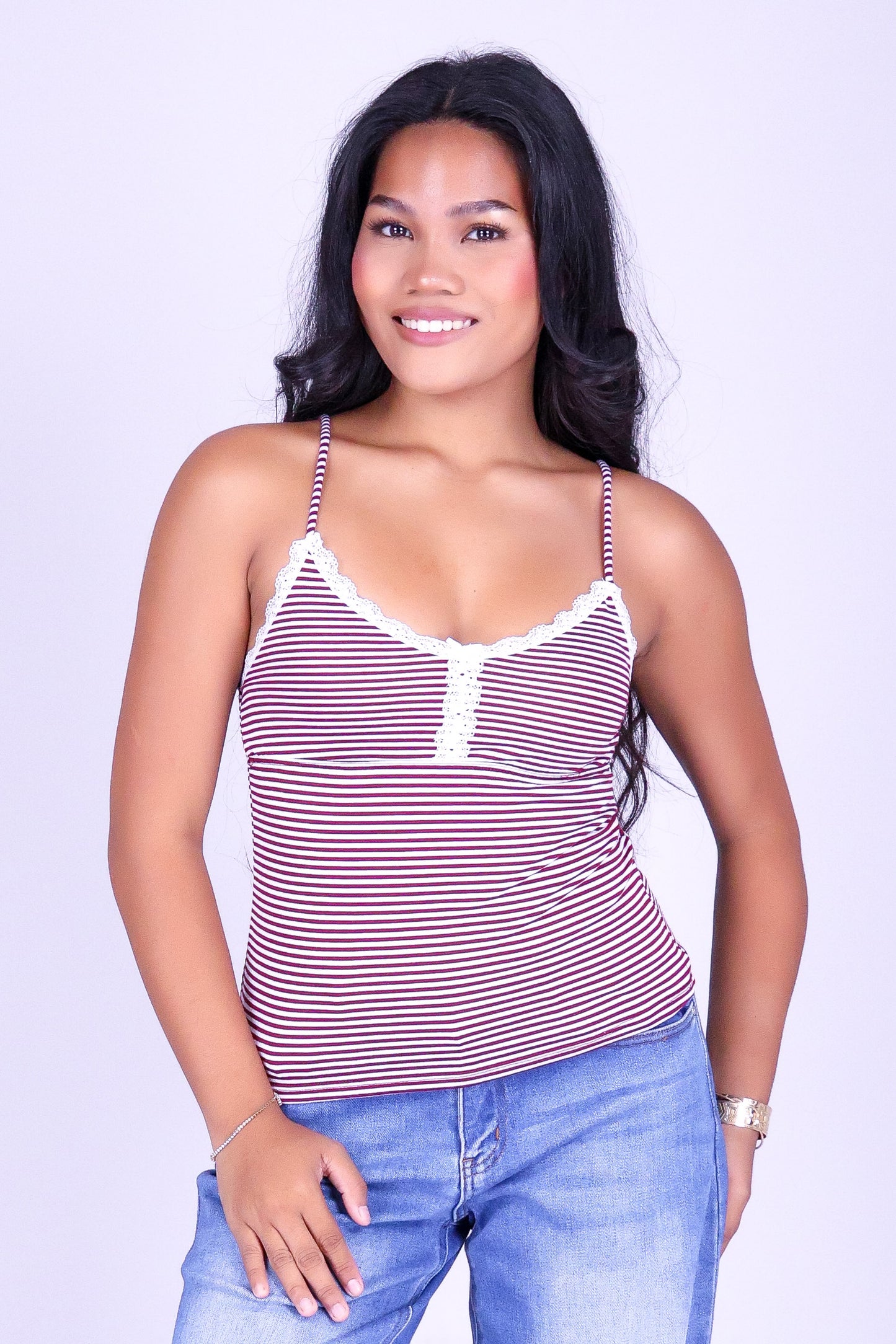 SOFT STRIPE BABYDOLL TOP