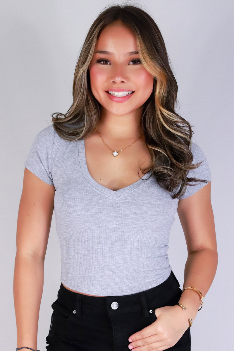 Jeans Warehouse Hawaii - S/S SOLID BASIC - NO EXCUSES CROP TOP | By CRESCITA APPAREL/SHINE I