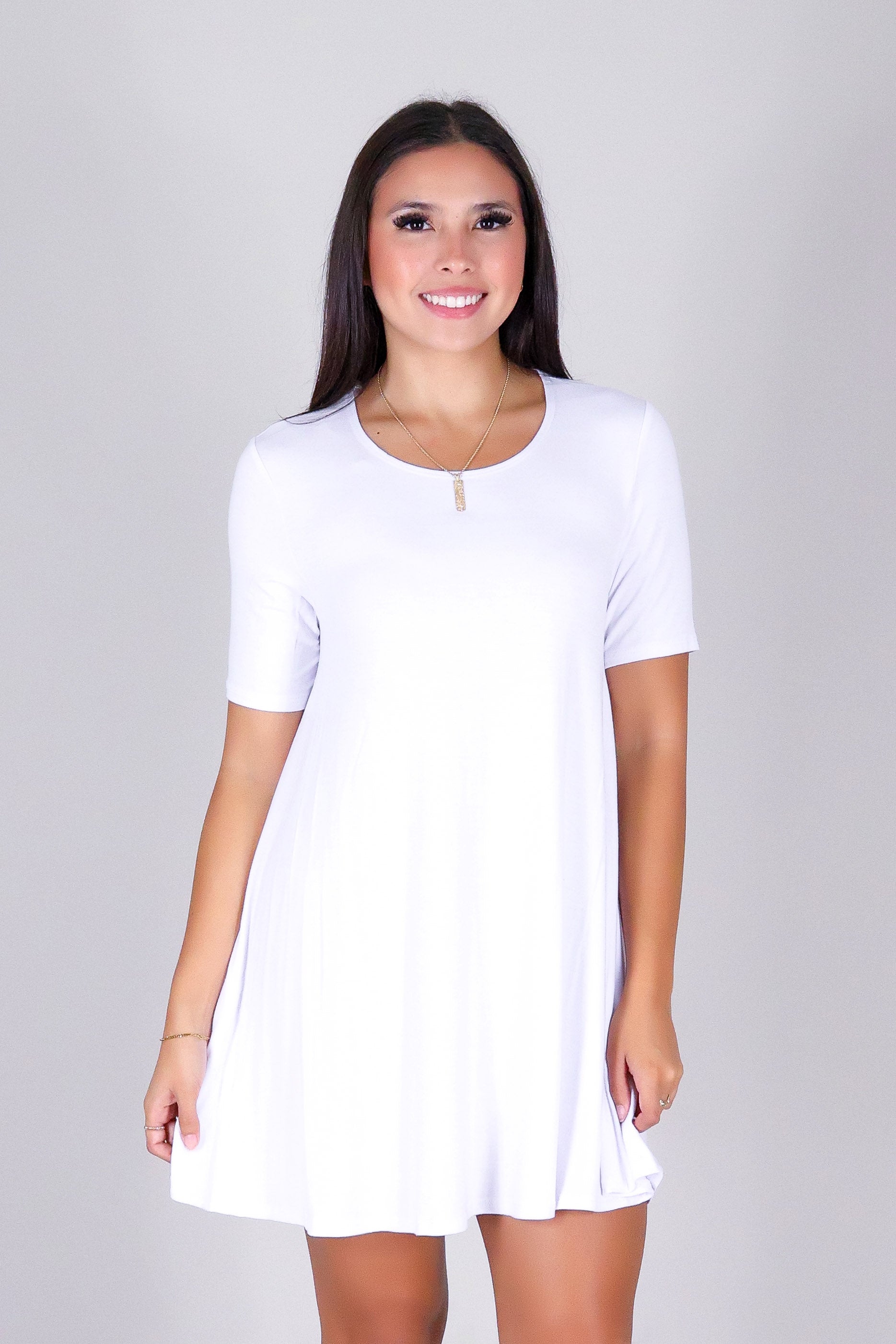 MEADOW SWAY TRAPEZE DRESS White / LARGE MEADOW SWAY TRAPEZE DRESS White / LARGE