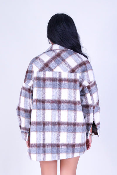 WEEKEND CHECK OVERSIZED SHACKET