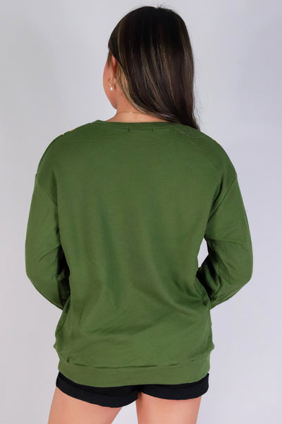 Jeans Warehouse Hawaii - SOLID LONG SLV TOPS - PUAKENIKENI LEI SWEATER | By ROCK & ROSE BY CHERIE