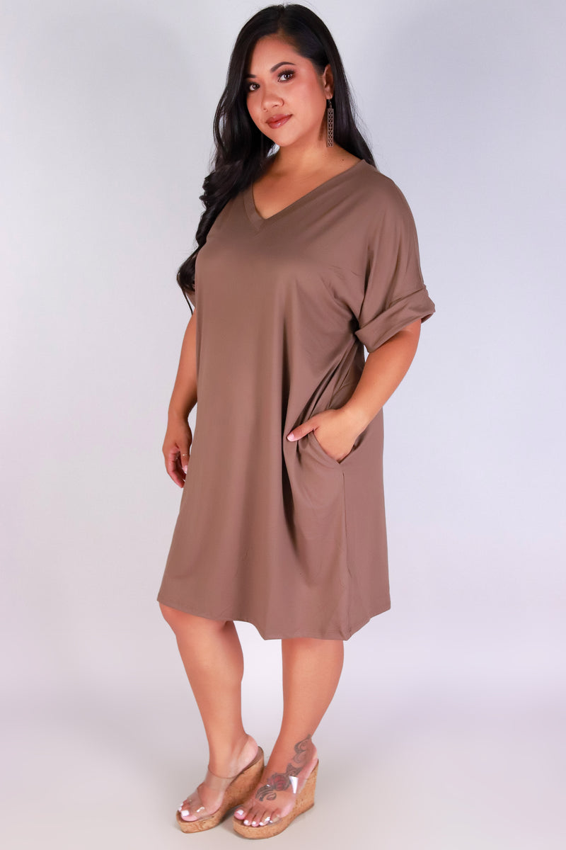 Jeans Warehouse Hawaii - PLUS PLUS SOLID KNIT DRESSES - SWING SWEETHEART TRAPEZE DRESS | By ZENANA (KC EXCLUSIVE,INC