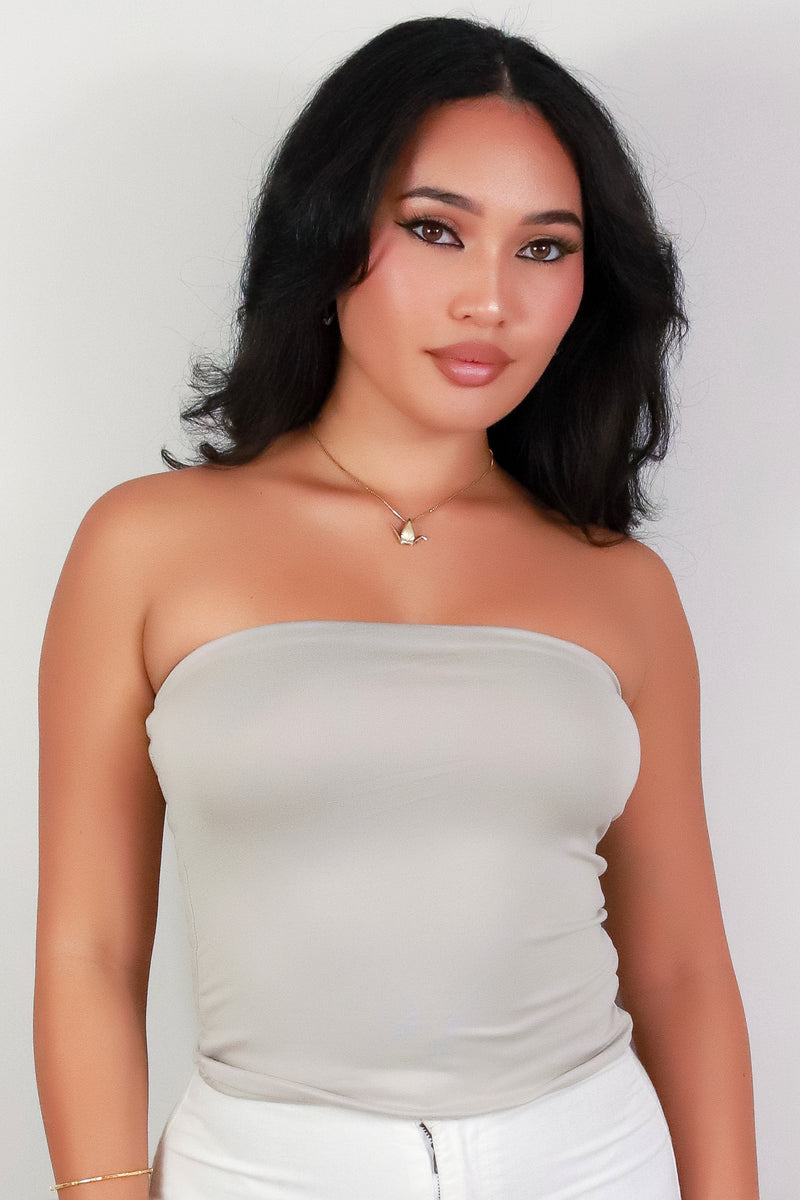Jeans Warehouse Hawaii - S/L SOLID KNIT TOPS - IN YOUR HEAD TUBE TOP | By OLIVE & CO