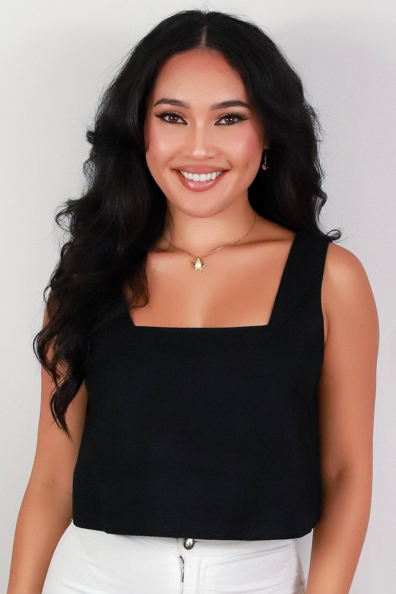 Jeans Warehouse Hawaii - S/L SOLID WOVEN TOPS - TELL ME MORE TOP | By ASB FASHION LLC