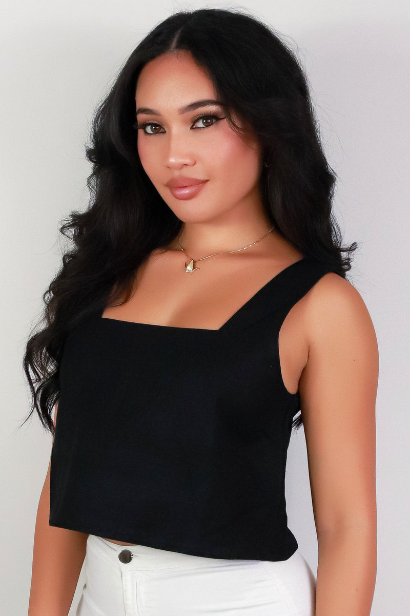 Jeans Warehouse Hawaii - S/L SOLID WOVEN TOPS - TELL ME MORE TOP | By ASB FASHION LLC