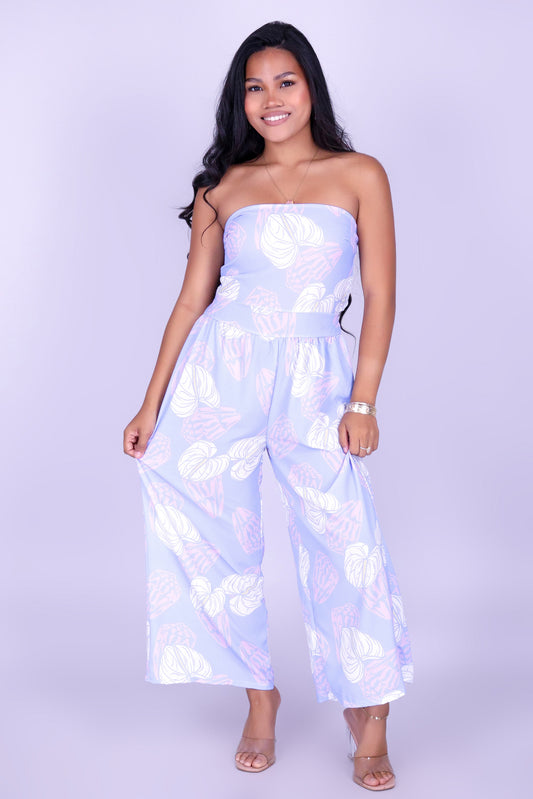 ANTHURIUM SHELL TIE BACK JUMPSUIT