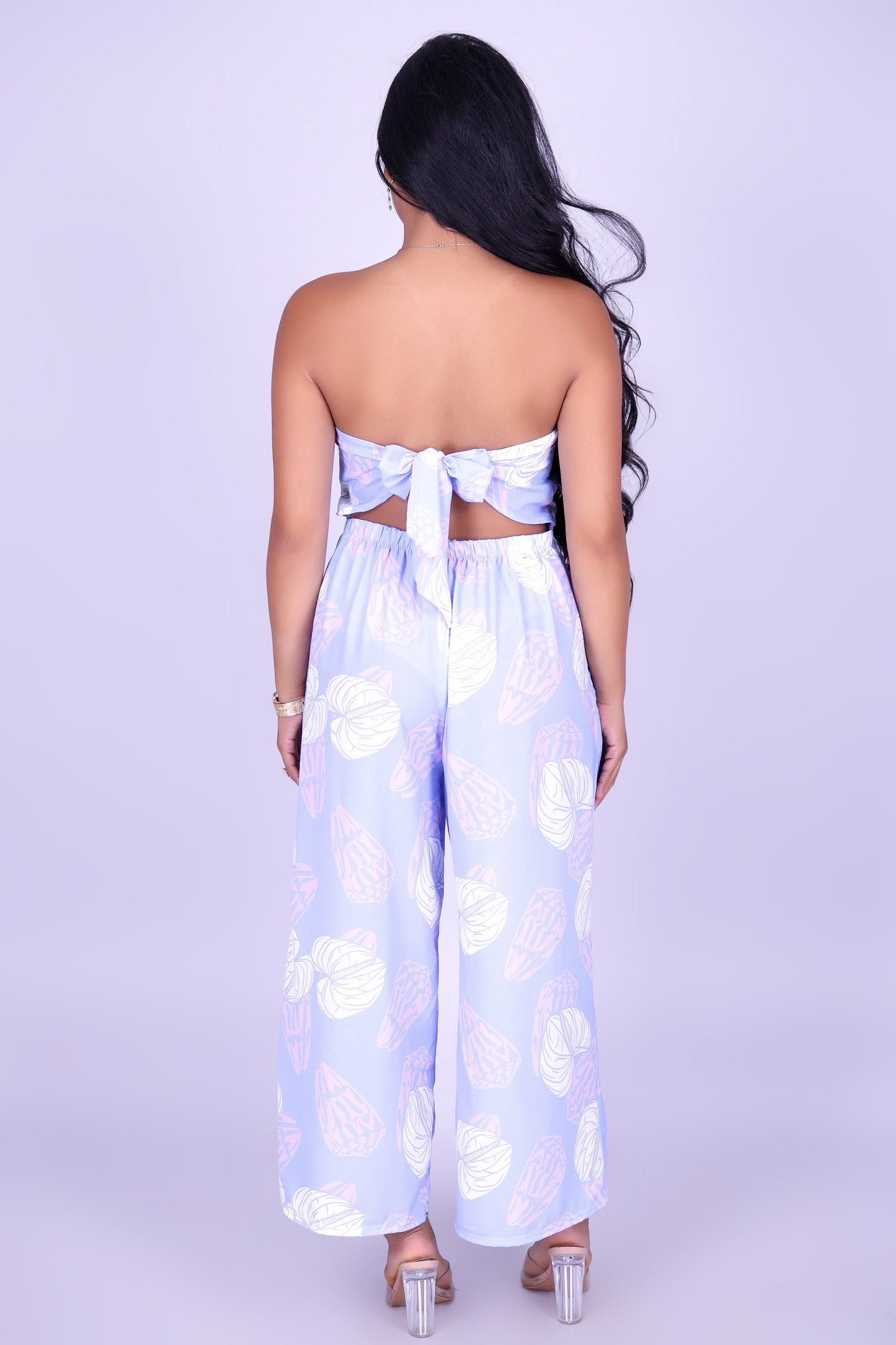 ANTHURIUM SHELL TIE BACK JUMPSUIT