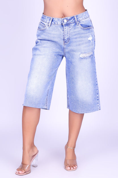 NO PLANS DISTRESSED JORTS