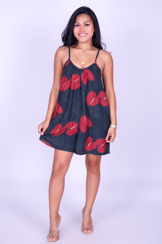 ANTHURIUM SHELL NO WAIST ROMPER
