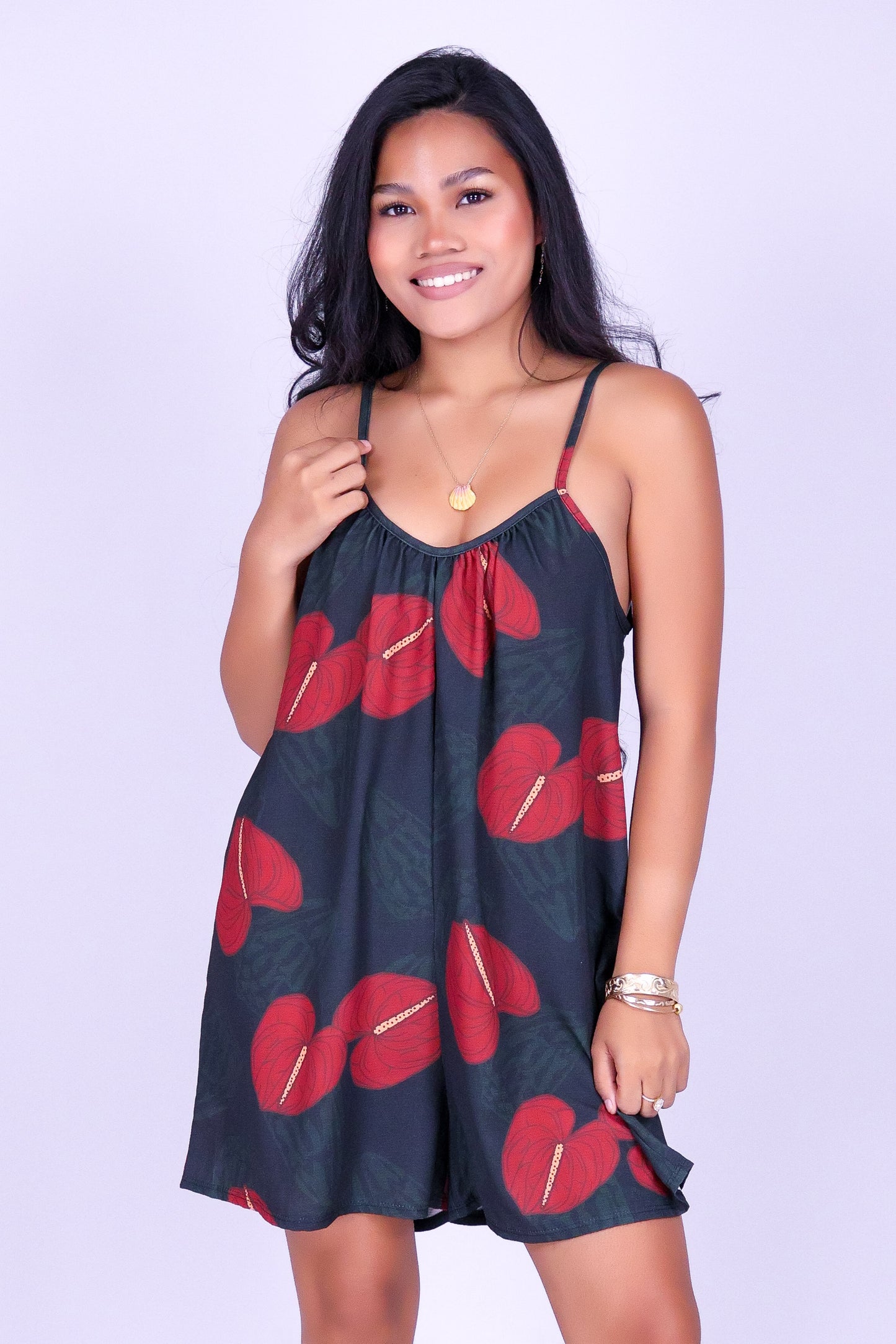 ANTHURIUM SHELL NO WAIST ROMPER