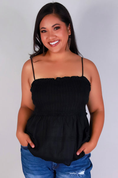 Jeans Warehouse Hawaii - PLUS S/L SOLID WOVEN TOPS - YOU'LL MISS ME BABYDOLL TOP | By ZENOBIA